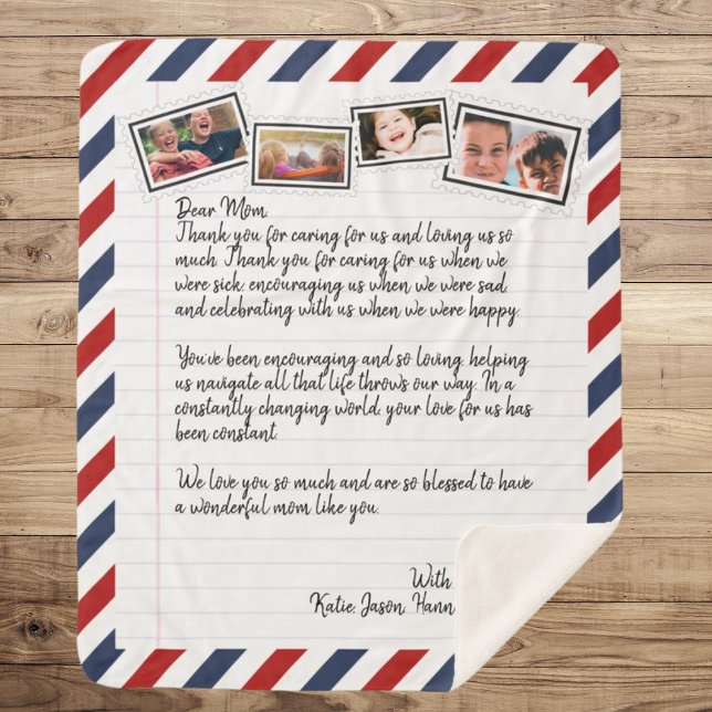 Personalised Love Letter Handwritten Photo Mail Sherpa Blanket (Creator Uploaded)
