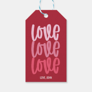 Personalised Love Love Love Valentine's Day Gift Tags