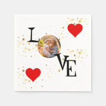 Personalised Love napkin with Mummy and me Picture