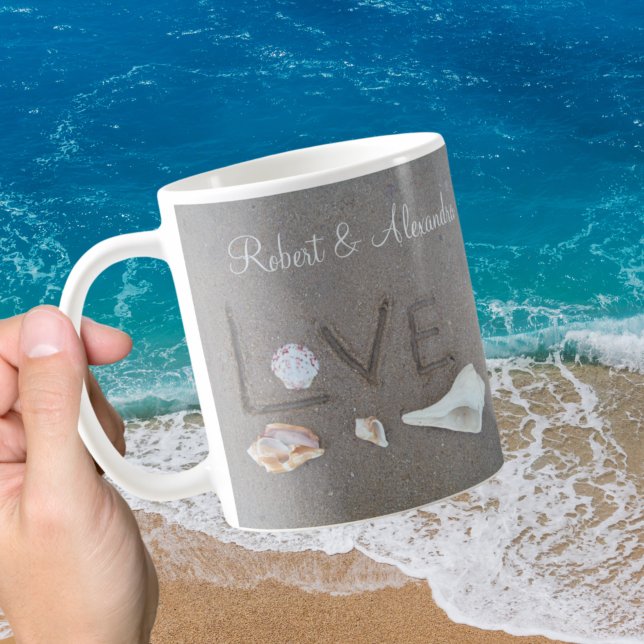 Personalised Love on the Beach shells Coffee Mug (Creator Uploaded)