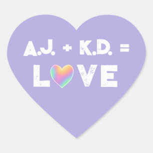 Personalised Love Pastel Rainbow Heart Labels