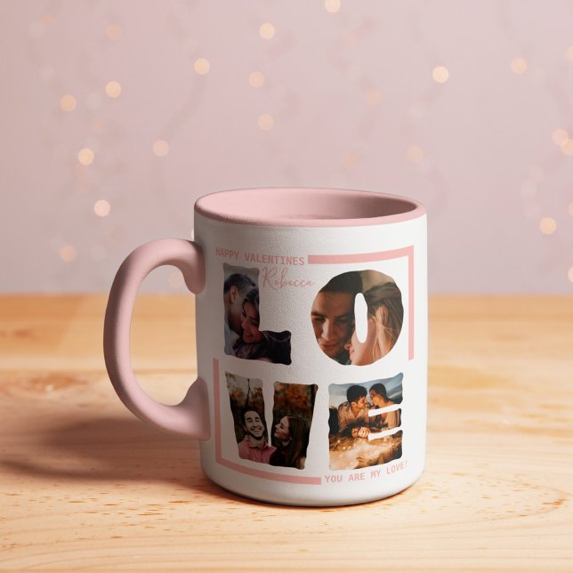 Personalised "LOVE" Photo Collage Modern BeautBush Mug (Creator Uploaded)