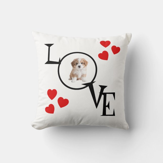 Personalised Love Pillow with Your Dog's Picture (Front)