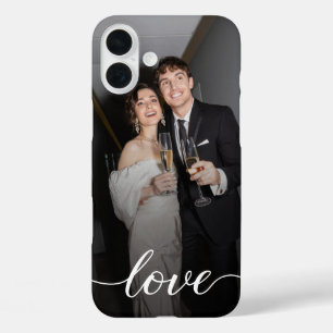 Personalised Love Script Couple Photo iPhone 16 Plus Case