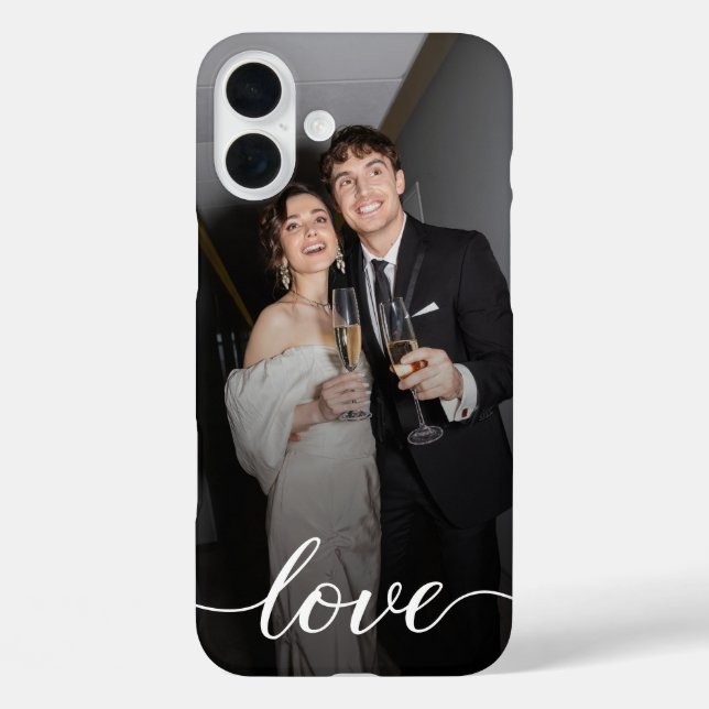 Personalised Love Script Couple Photo Case-Mate iPhone Case (Back)