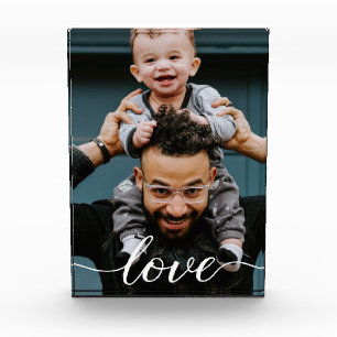 Personalised "Love" Script Photo Block for Dad