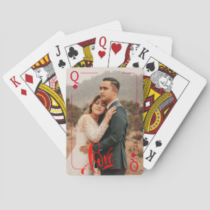 Personalised Love Script Photo Playing Cards