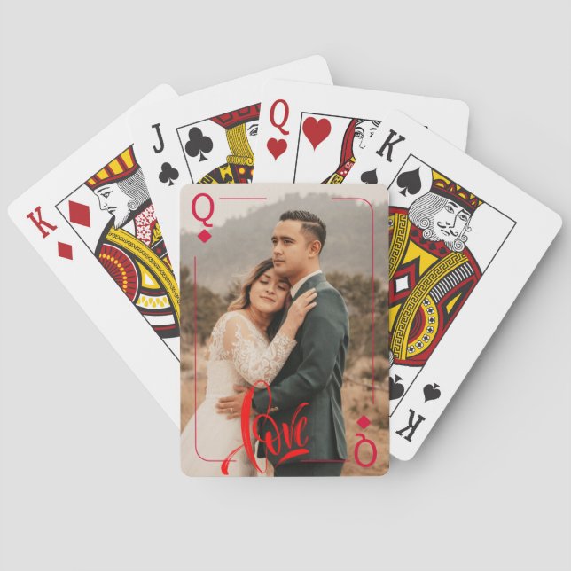 Personalised Love Script Photo Playing Cards (Back)