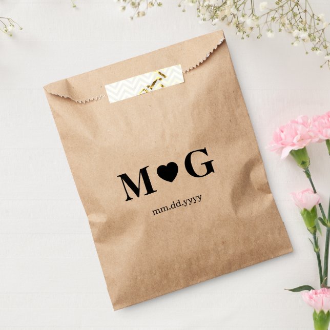 Personalised Love Sign Monogram Favour Bag (Sealed)