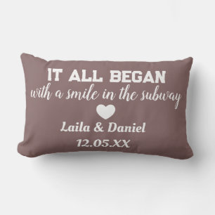 Personalised Love Story Subway Pillow – name &date