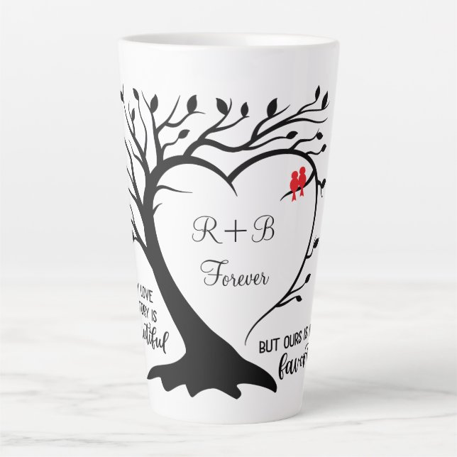 Personalised  Love Story Tree  Latte Mug (Front)