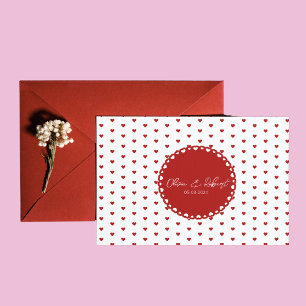 Personalised Love Thank You Card - Red Hearts