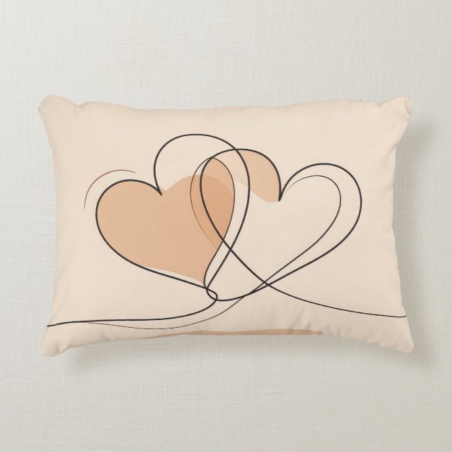 Personalised Love Throw Pillow – Romantic Hearts (Front)