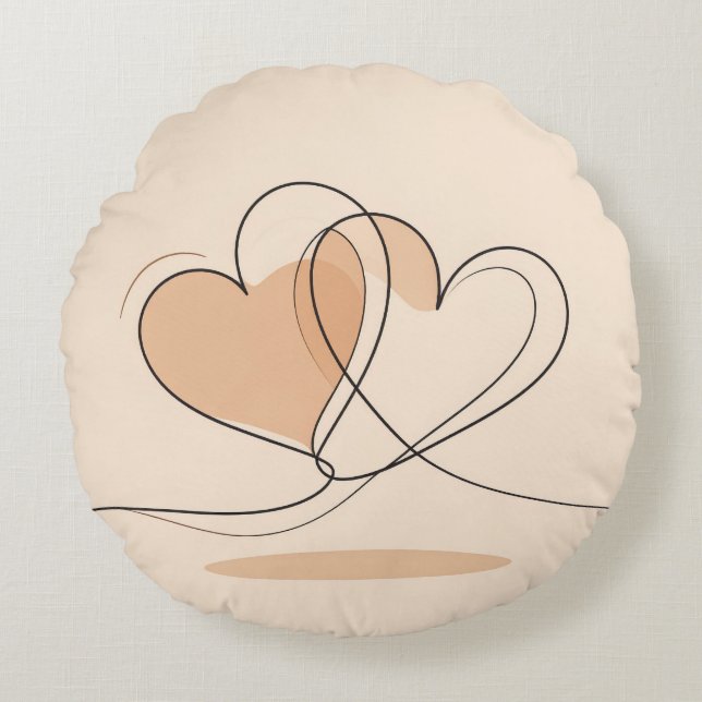 Personalised Love Throw Pillow – Romantic Hearts (Front)