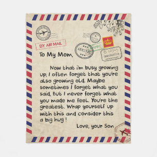 Personalised Love To My Mum Blanket, Mail Letter Fleece Blanket