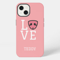 Personalised Love with cute Dog’s nose, pink