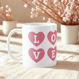 Personalised Love With Hearts Name Coffee Mug