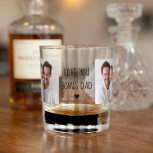 Personalised Love You Bonus Dad Gift Whiskey Glass