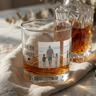 Personalised Love You Bonus Dad Photo Whiskey Glass