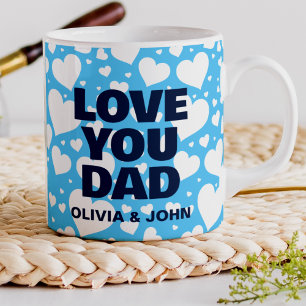 Personalised Love You Dad Father's Day Blue Coffee Mug