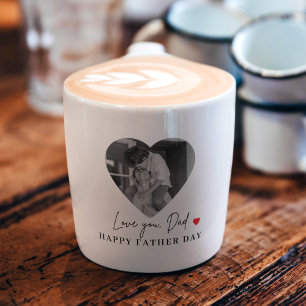Personalised Love You Dad   Heart Photo Gift Espresso Cup