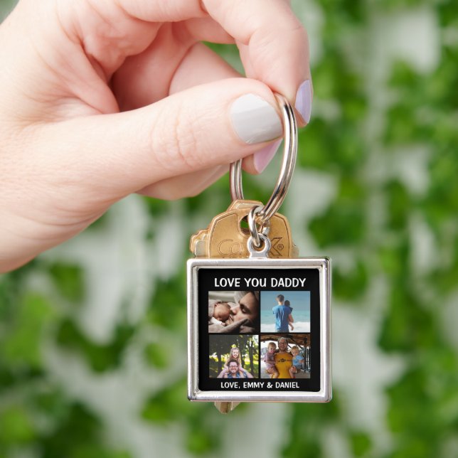 Personalised Love You Daddy Photo   Key Ring (Hand)
