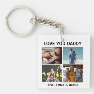 Personalised Love You Daddy Photo  Key Ring