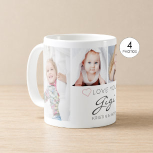 Personalised LOVE YOU GIGI Handwritten 4 Photo Coffee Mug