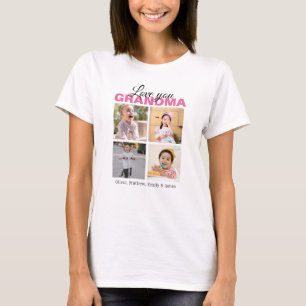Personalised Love You Grandma 4 Photo Collage T-Shirt