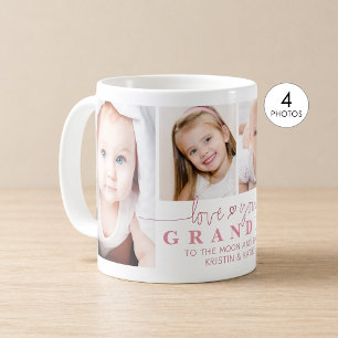 Personalised LOVE YOU GRANDMA 4 Photo Script Coffee Mug