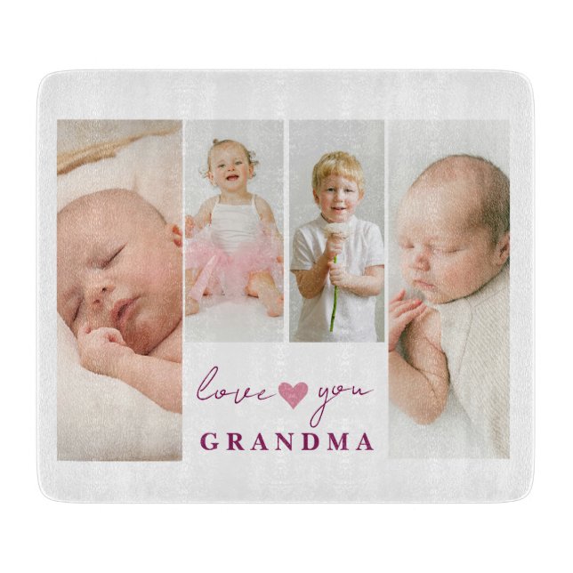 Personalised 'Love You Grandma' Cutting Board (Front)