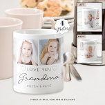 Personalised LOVE YOU GRANDMA Handwritten 4 Photo Coffee Mug<br><div class="desc">Create a keepsake photo mug for a grandmother featuring 4 pictures and titled LOVE YOU GRANDMA in modern handwritten script in grey accented with blush pink hearts with her grandchildren's names or your custom message. All text and colours are editable to change Grandma to Nana or favourite name or to...</div>
