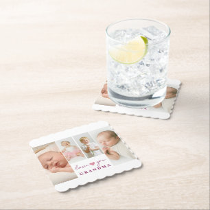 Personalised 'Love You Grandma' Paper Coaster