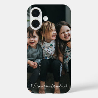Personalised Love You Grandma Photo Handwritten iPhone 16 Case