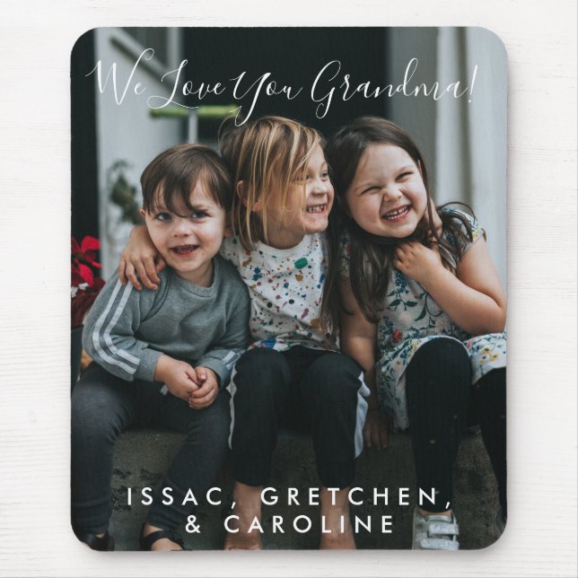 Personalised Love You Grandma Photo Handwritten   Mouse Pad (Front)