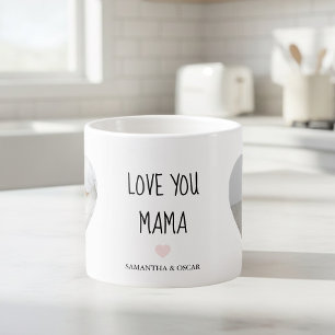 Personalised Love You Mama Custom Photo Gift Espresso Cup