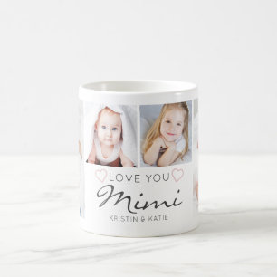 Personalised LOVE YOU MIMI Handwritten 4 Photo Coffee Mug