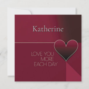 Personalised Love You More Each Day Heart Design Card