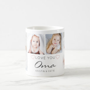 Personalised LOVE YOU OMA Handwritten 4 Photo Coffee Mug