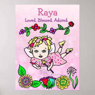 Personalised Loved, Blessed and Adored Fairy Poster