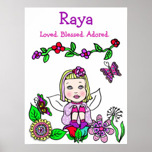 Personalised Loved, Blessed and Adored Fairy Poster