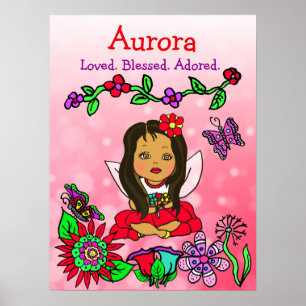 Personalised Loved, Blessed and Adored Fairy Poster