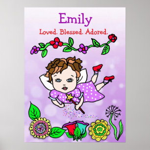 Personalised Loved, Blessed and Adored Fairy Poster