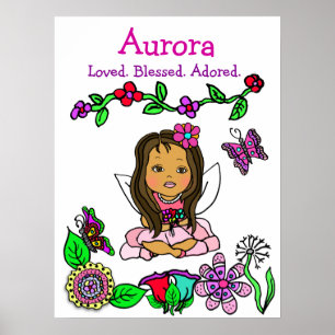 Personalised Loved, Blessed and Adored Fairy Poster