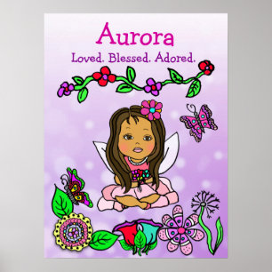 Personalised Loved, Blessed and Adored Fairy Poster