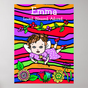 Personalised Loved, Blessed and Adored Fairy Poster