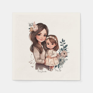 Personalised Lovely Mother and Daughter (3) Napkin