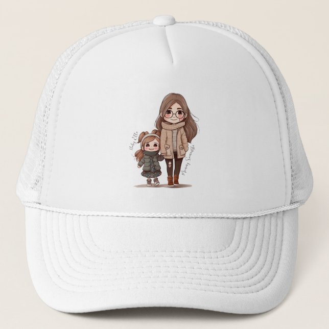 Personalised Lovely Mother and Daughter Trucker Hat (Front)