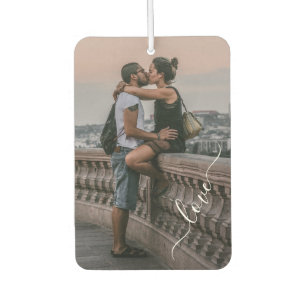 Personalised Lovers Couple Picture Love Text Car Air Freshener