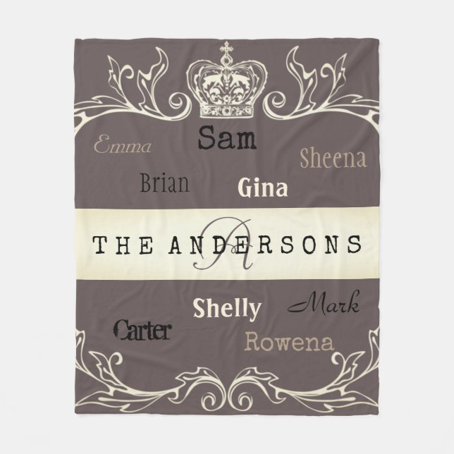 Personalised Loving Family Any Custom Colour Fleece Blanket (Front)